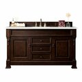 James Martin Vanities Brookfield 60in Single Vanity, Burnished Mahogany w/ 3 CM Carrara Marble Top 147-114-5361-3CAR